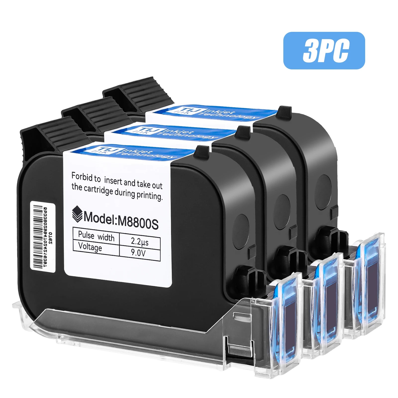 Prime TIJ Cartridge 1/2/3/5PC Online Handheld Inkjet Printer Cartridge 12.7mm Black Fast Drying Water-proof Solvent Ink Original