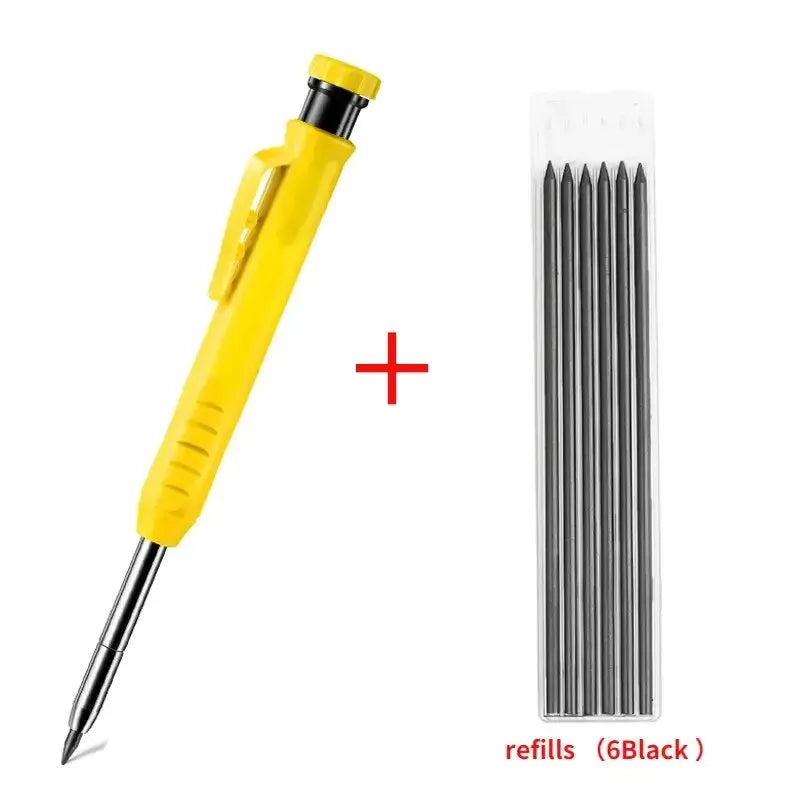 Solid Carpenter Pencil Set Woodworking Tools Mechanical Pencil 5 Colors Refill Construction Job Tools Carpentry Marking Scriber