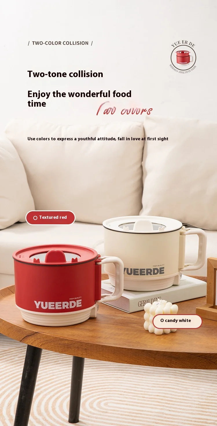 Portable Electric Heating Pot 1.5L Multi-purpose Cooker with Cover Automatic Temperature Control Fast Cooker for InstantNoodles