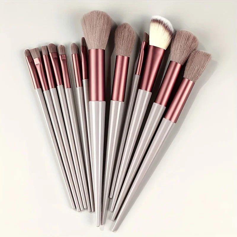 Makeup Brushes Set 13Pcs Premium Synthetic Brush Foundation Powder Blending Concealer Eyeshadow Blush Cosmetics Brushes Travel