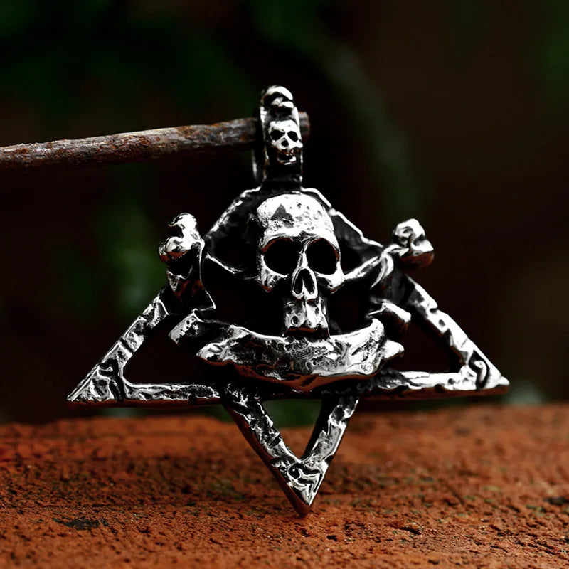 BEIER New Stainless steel  Pentagram Pan God Skull Goat Head Pendant Necklace Occult Metal Vintage for Man BP8-342