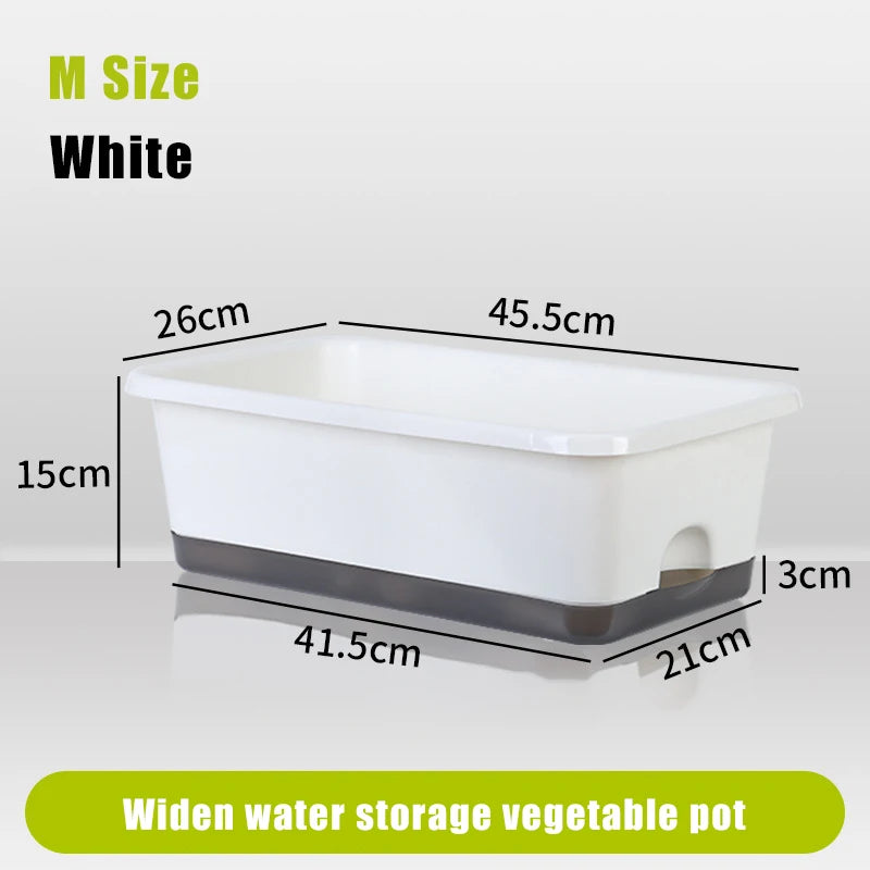 Second Generation Thickened Hollen Pot Self-priming Water Breathable Rectangular Vegetable Pots Home Garden Balcony Planting Box
