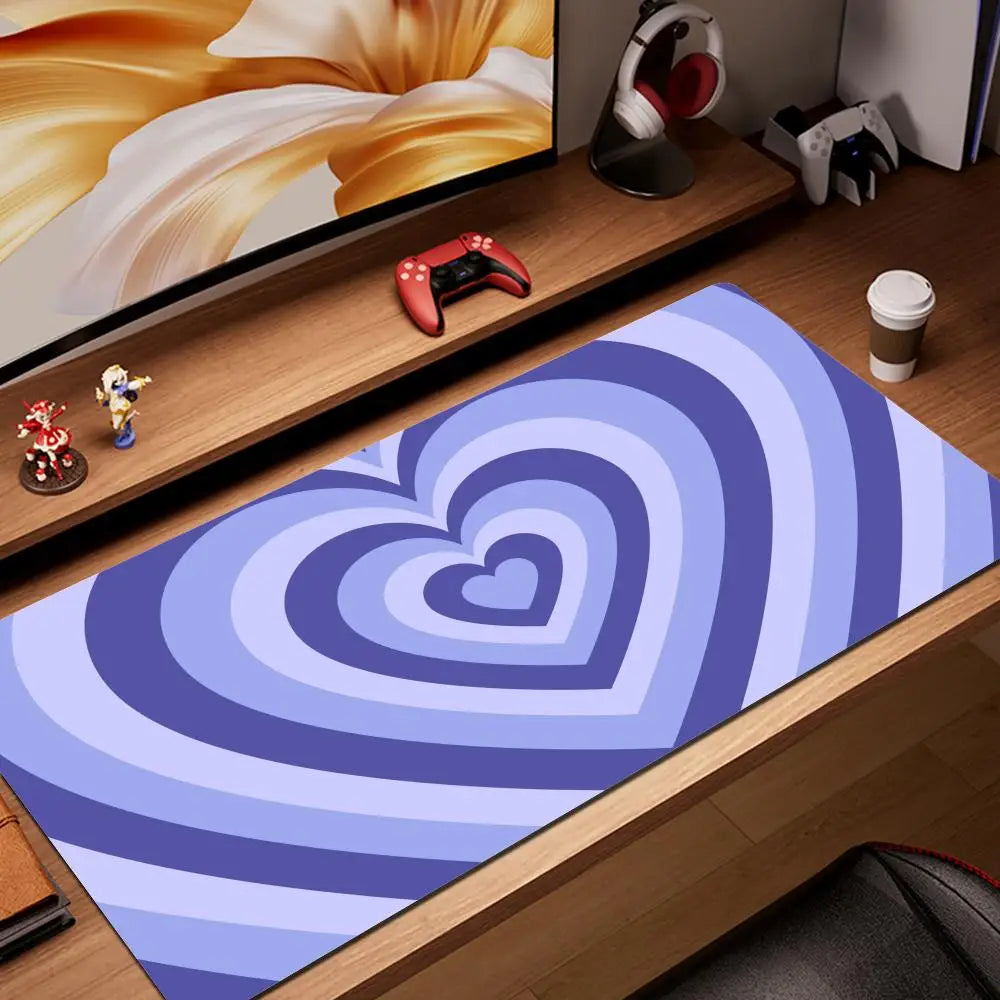 Coffee Love Heart Gaming Accessories Laptop Mousepad Rubber Anti-skid Keyboard Mat Computer Offices Game Desk Mat Pink Mousepad