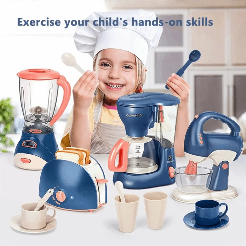 Simulation Juicer Simulation Kitchen Home Appliances Set Coffee Machine Washing Machine Play House Toy Electric Small Appliance