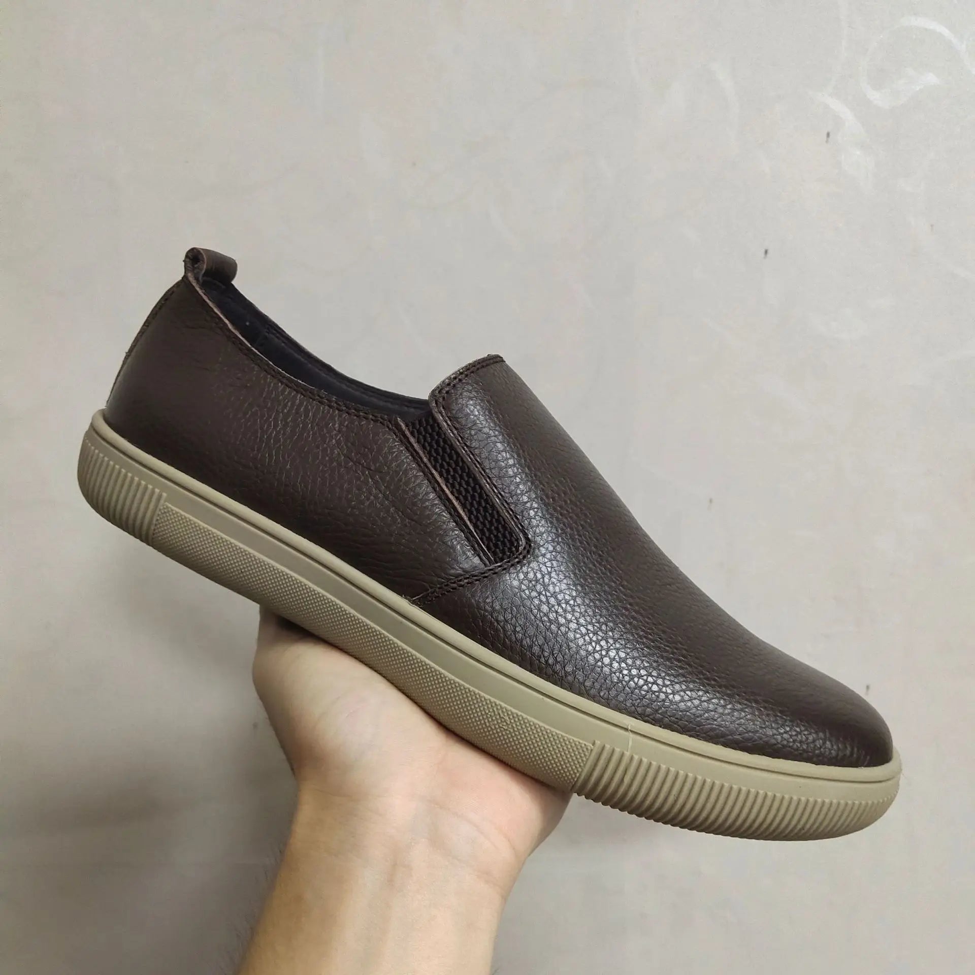 2025 Shoes Man 100% Genuine Leather Man Flat Shoes Casual Loafers Slip On Flats Shoes Moccasins Man Driving Shoes