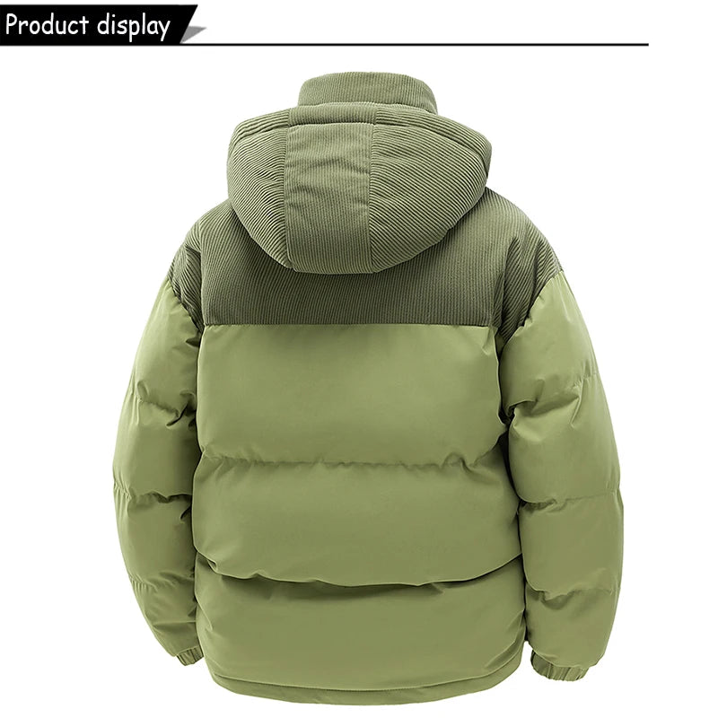 Autumn Winter Men Outdoor Removable Hooded Windbreak Jacket Coats Men Warm Outwear Casual Fashion Solid Parkas Jacket Male Tops