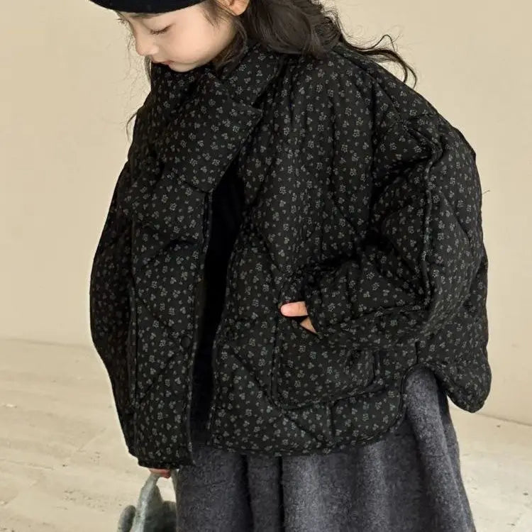 Floral Cotton Clothing Casual Autumn and Winter Fashion Sweet and All-match Cute and Warm Cotton Clothes