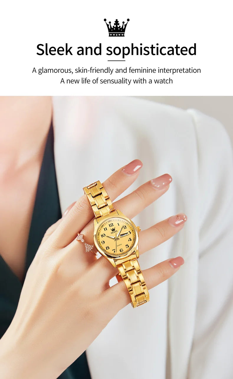 OLEVS 5567 Couple Watches Waterproof Luminous Wristwatch for Lover Date Men‘s and Women's Wristwatch Simple Fashion