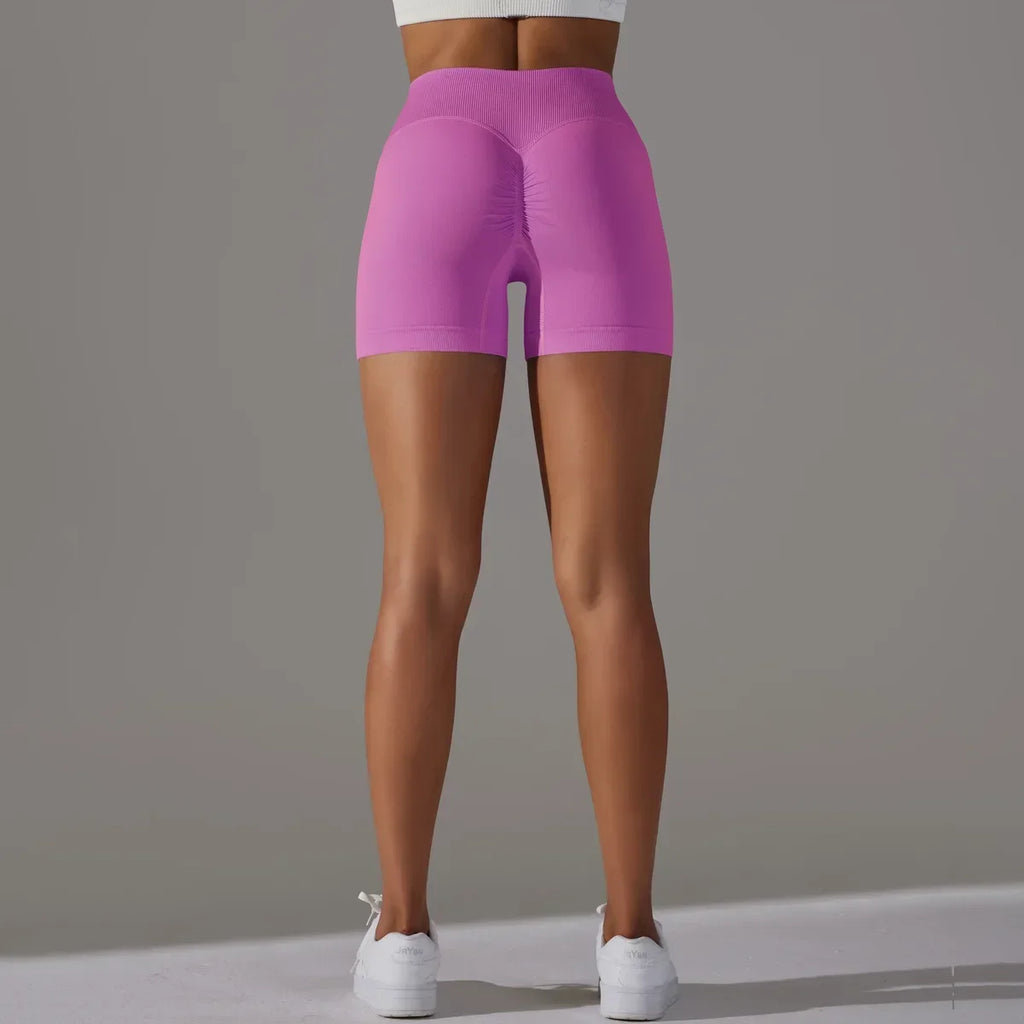 Women High Waist Workout Fitness Yoga Shorts Gym Push Up Yoga Leggings Scrunch Butt Seamless Sports Shorts