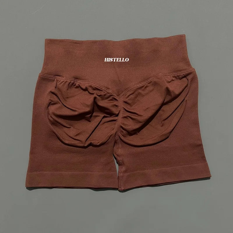 HISTELLO Impact Shorts Df Substitute High Waist Women Yoga Workout Shorts Seamless Leggings Stretch Fitness Gym Running Shorts
