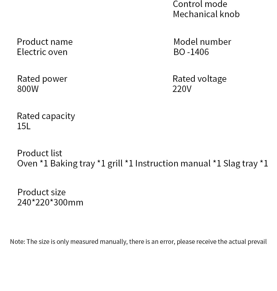 Household electric oven desktop mini large capacity multifunctional baking bread barbecue machine precise temperature control