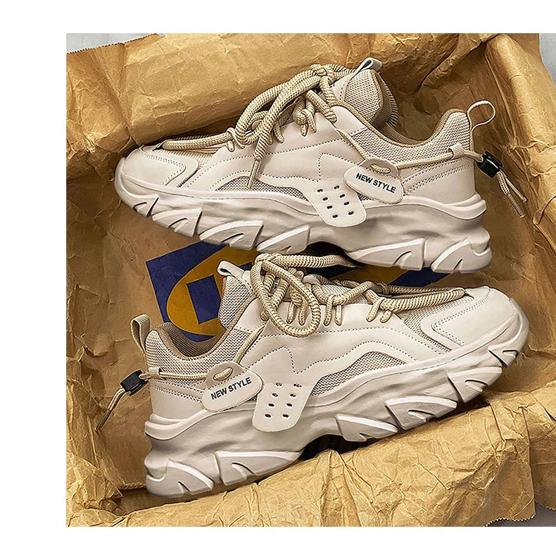 Sport Shose Male Fashion Street Shoes Lightweight Comfortable Lace-Up Gym Shoes Mens White Sneakers Platform Shoes Mens Trainers