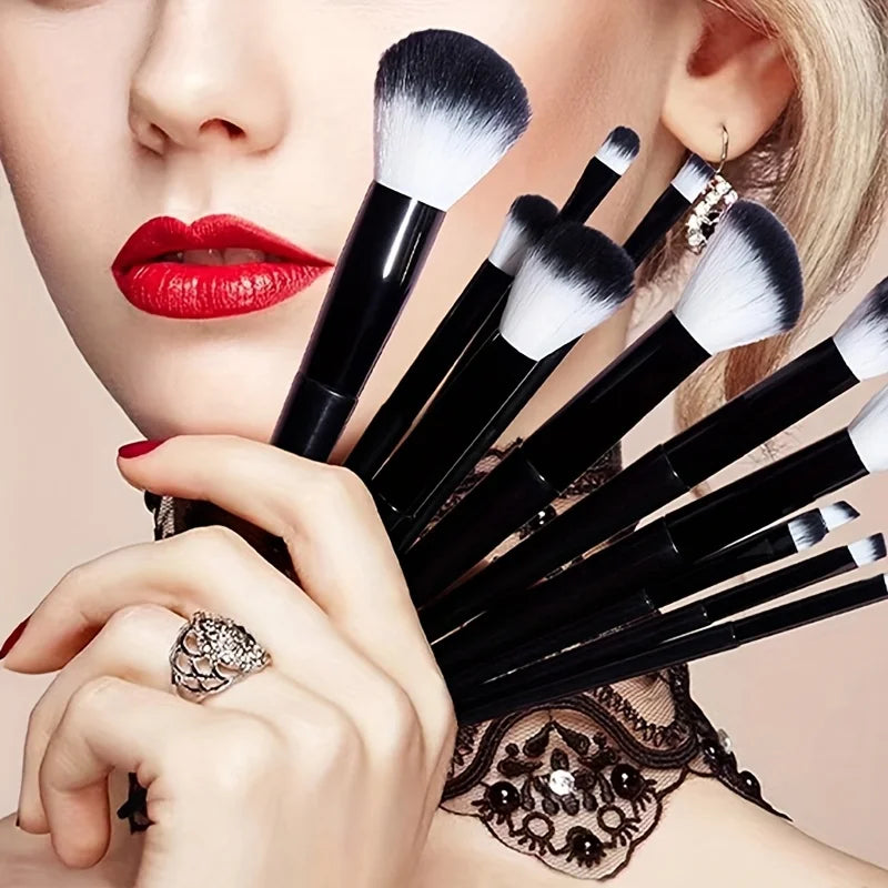 Makeup Brushes Set 13Pcs Premium Synthetic Brush Foundation Powder Blending Concealer Eyeshadow Blush Cosmetics Brushes Travel