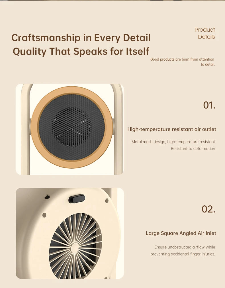 Desktop Heater Electric Heater Hot Air Blower Portable Heater Mini Energy Saving for Office Room Dormitory Home Appliance Warmer