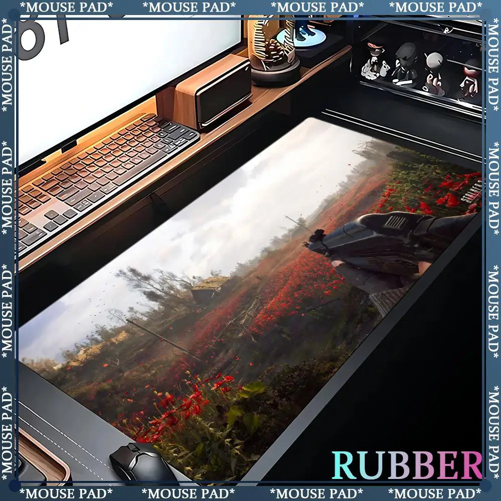Stalker 2 Extra Large Gaming Mouse mat Computer Laptop Rubber Pad Gaming Keyboard Pad Desk Pad XXL 120*60 cm Lock Edge Mouse Pad