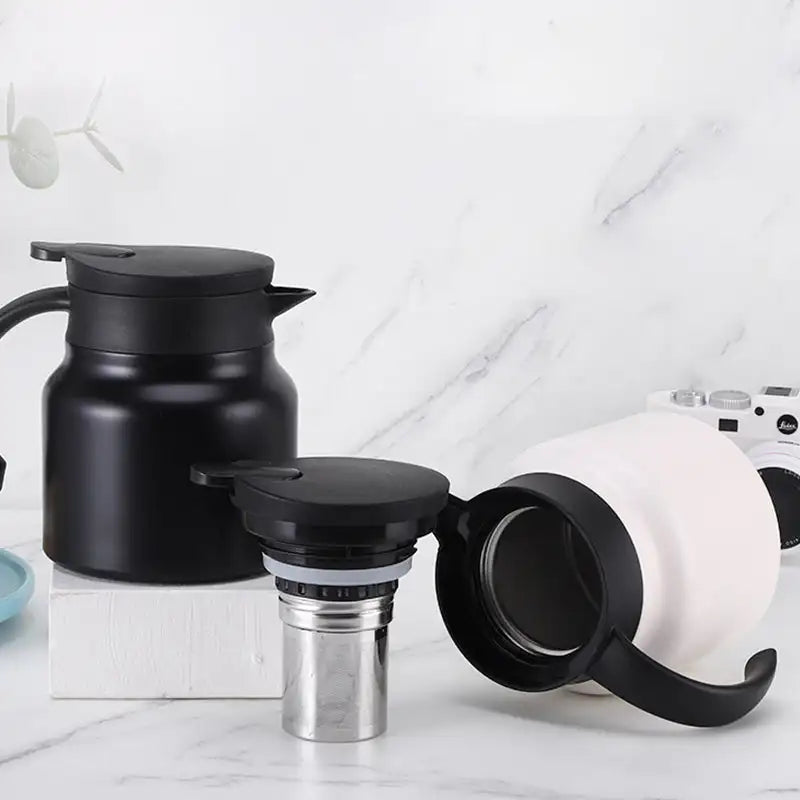 Insulated Pot Stainless Steel Tea Separation Thermos Pot Multifunction Kettle 800-1000ML Portable Handle Pot Insulated Pot