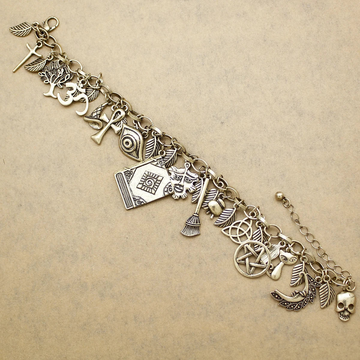 Vintage Bracelet Catholic Religious Medals Saints PRAY for Cross Pendant Link Chain Women Man Charms Bangle Jewelry Gifts