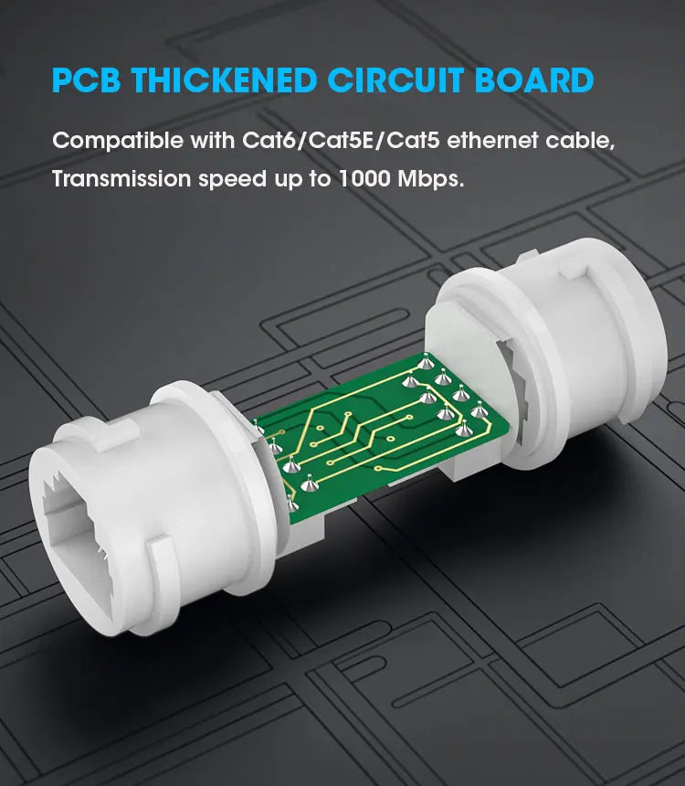 ZoeRax RJ45 Connector Waterproof IP67 Ethernet Network Cable Connector Coupler Outdoor Lan Coupler Adapter Female for Cat5e CAT6