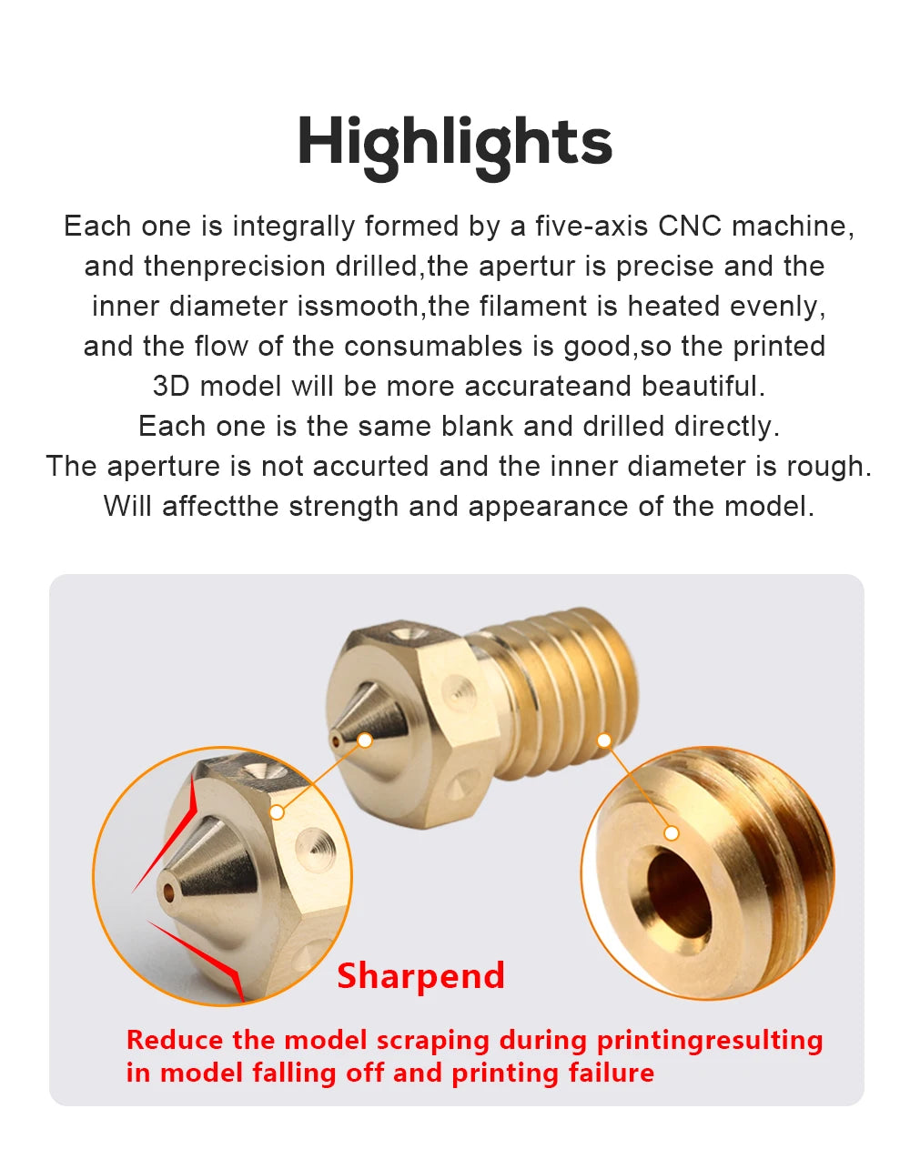 trianglelab BRASS V6 Nozzle for 3D printers hotend 3D printer nozzle for TD6 DDE CHC KIT v6 hotend extruder prusa i3 mk3