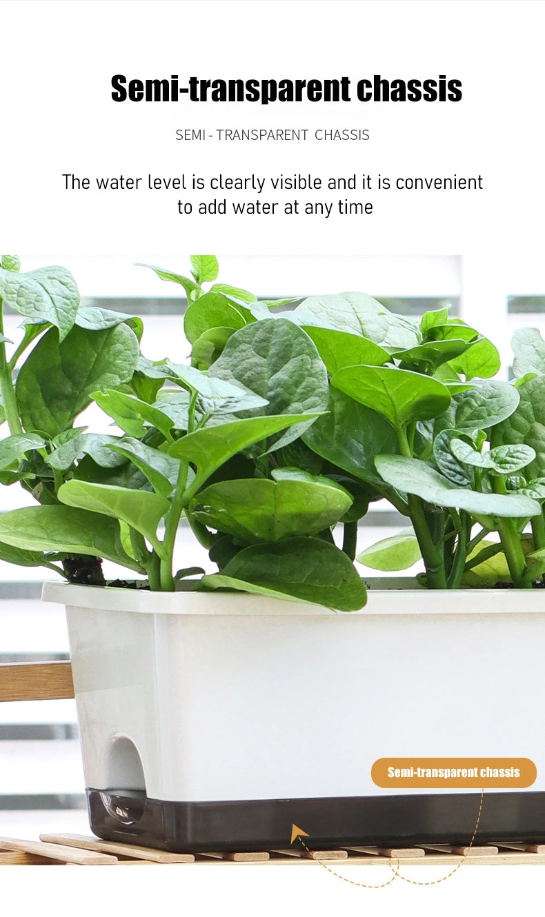 Second Generation Thickened Hollen Pot Self-priming Water Breathable Rectangular Vegetable Pots Home Garden Balcony Planting Box