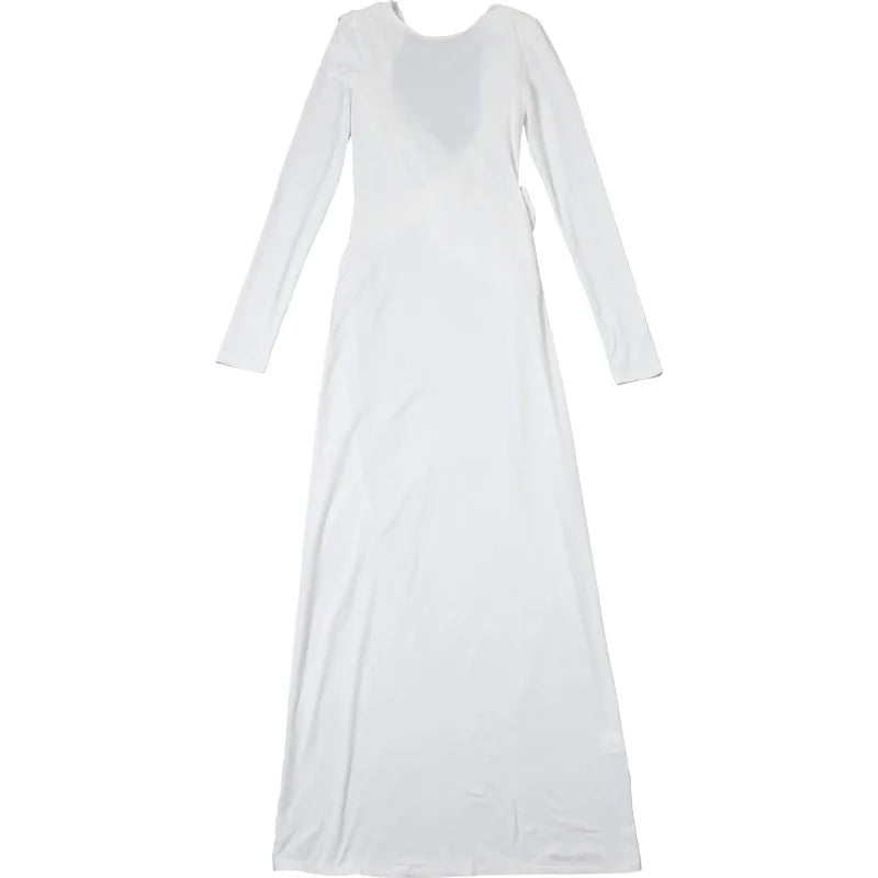 Women's Clothing 2025 Autumn New Style High-end Temperament Sexy Backless Dress Long Skirt Slim Fit Long Sleeved Dress