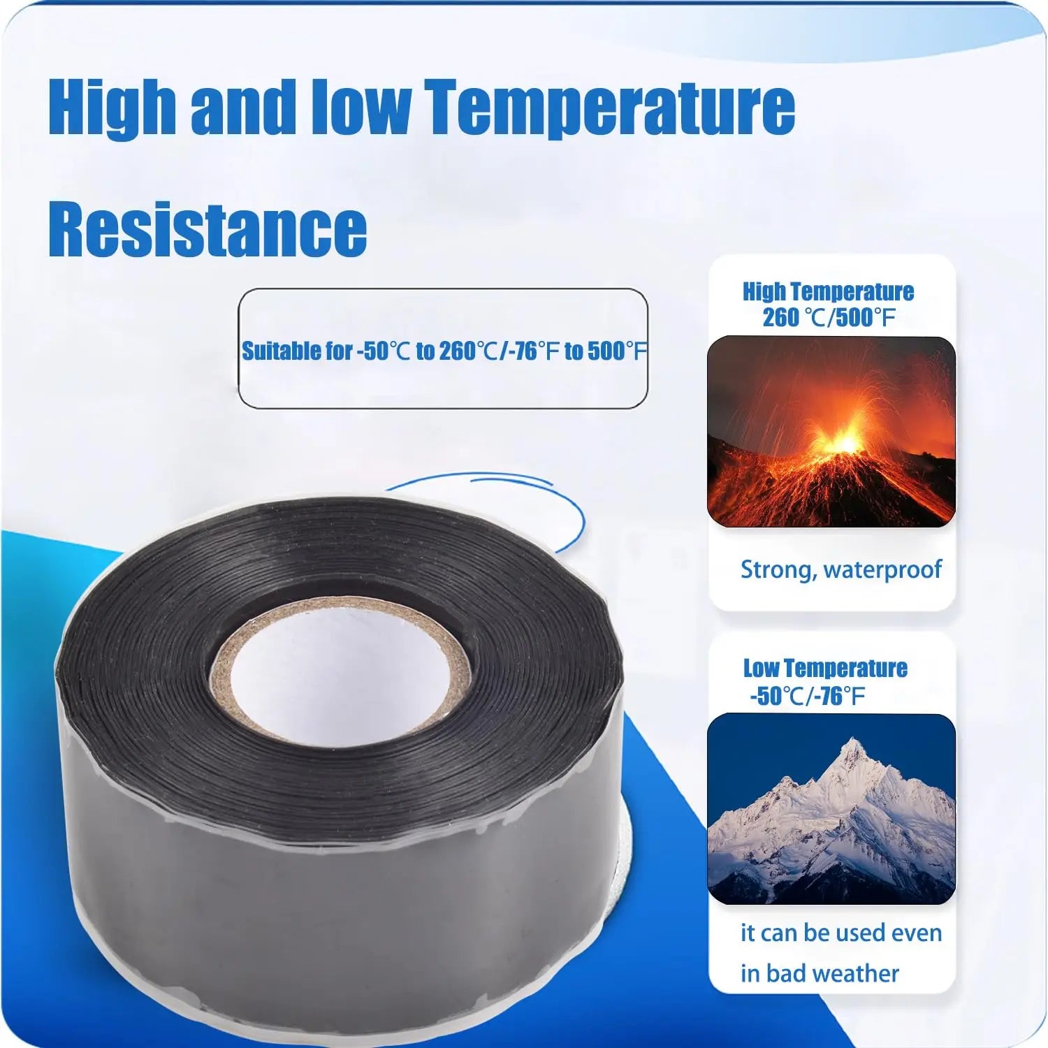 Insulating pipe tape with super waterproof, leak-stopping, sealing and repair performance is suitable for silicone kitchens