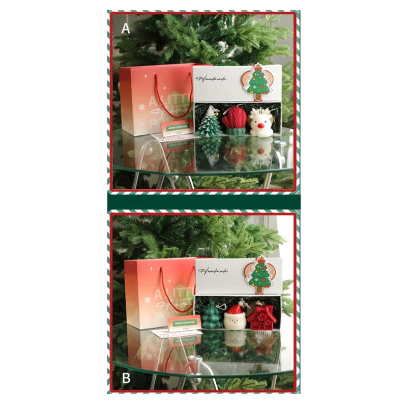 Christmas Scented Candles Three-piece Gift Box Gloves Elk Gingerbread Man Aromatherapy Girl Friends Creative Warm Christmas Gift