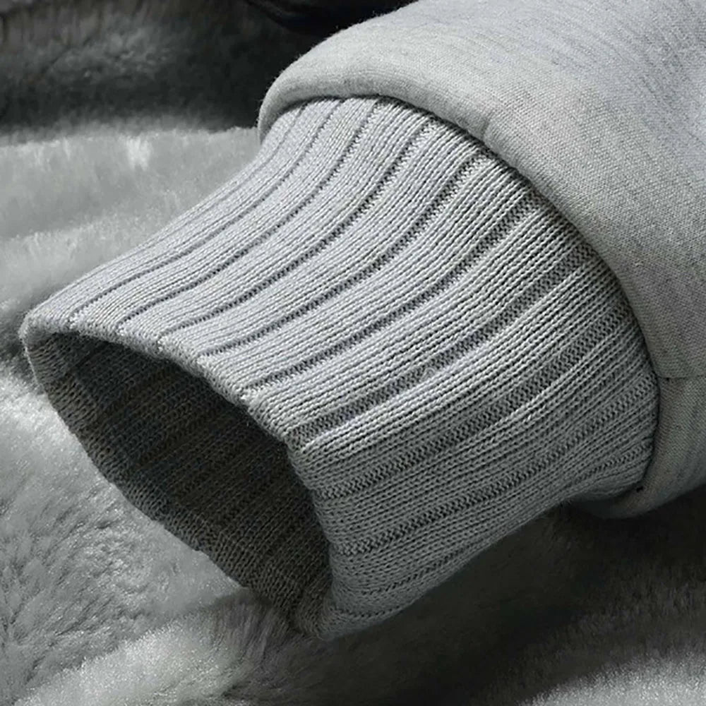 Winter Jacket Men Warm Coat Thick Fleece Male Zipper Hooded Jackets Casual Hooded Sportswear Outerwear Long Sleeves Sports Hoody