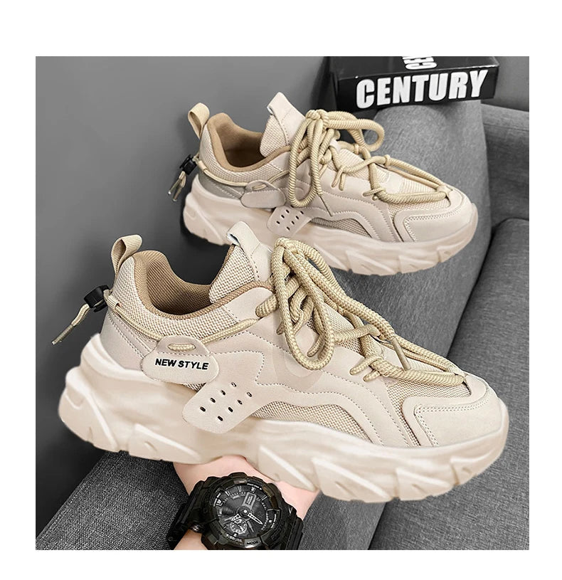 Sport Shose Male Fashion Street Shoes Lightweight Comfortable Lace-Up Gym Shoes Mens White Sneakers Platform Shoes Mens Trainers