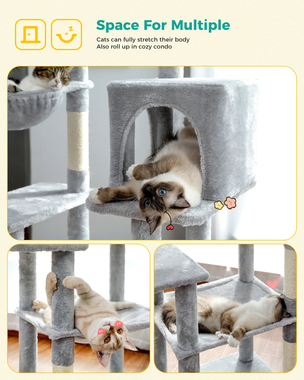 Domestic Delivery Multi-Level Cat Tree Tower Climb Furniture Scratching Post for Indoor House Pet Supplies Kitten Toy Cozy Condo