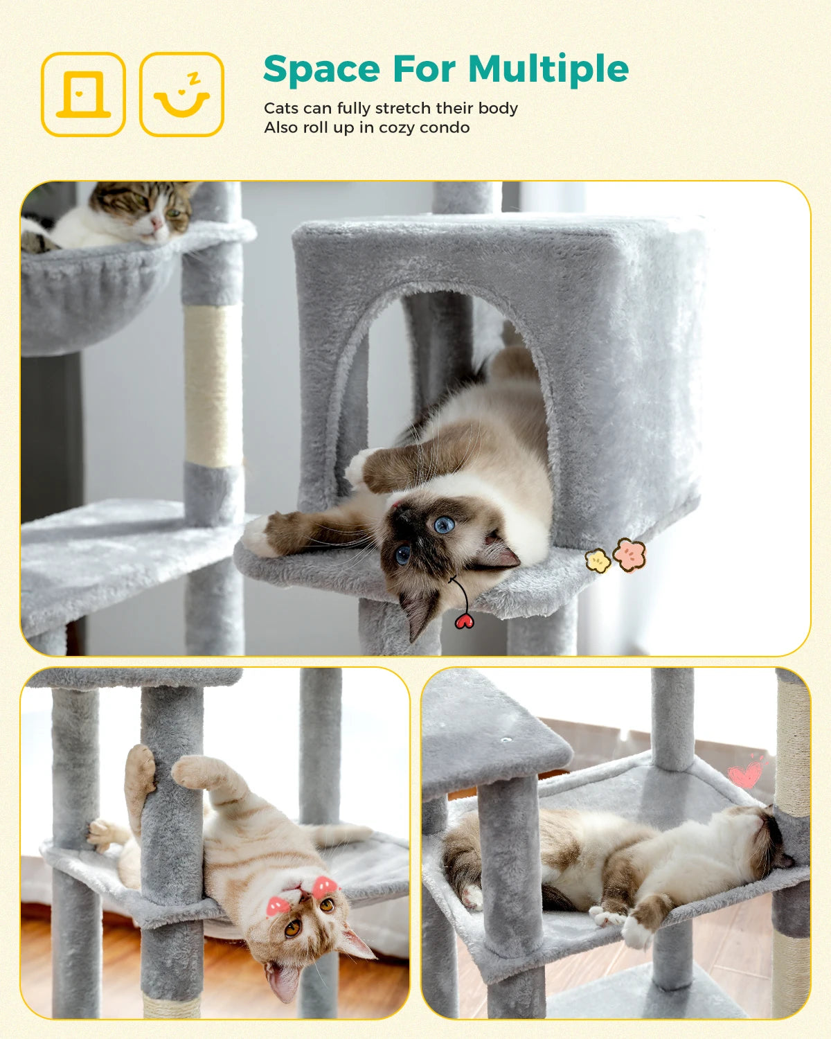 Domestic Delivery Multi-Level Cat Tree Tower Climb Furniture Scratching Post for Indoor House Pet Supplies Kitten Toy Cozy Condo