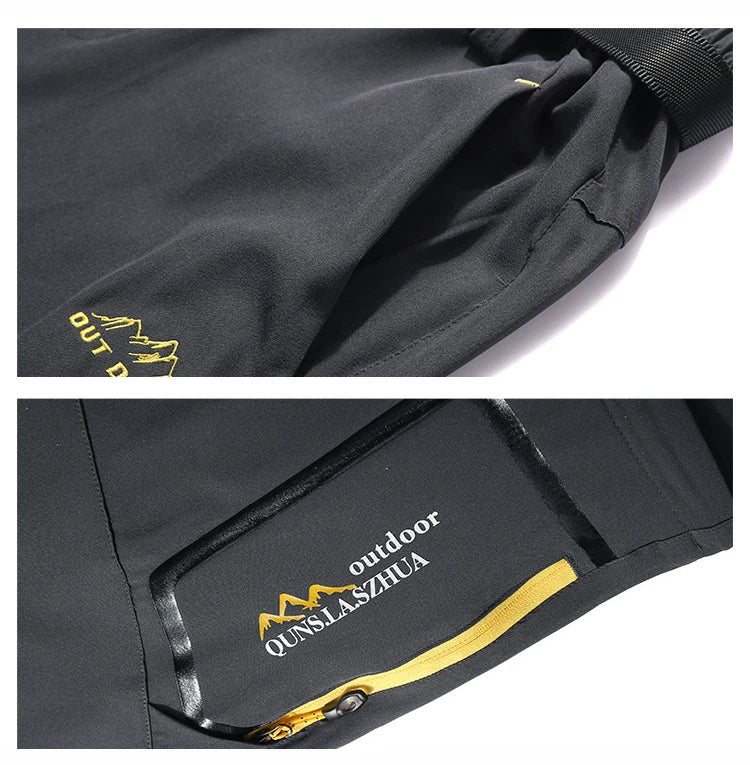 TRVLWEGO Men's Camping Hiking Pants Trekking High Stretch Summer Thin Waterproof Quick Dry UV-Proof Outdoor Travel Trousers