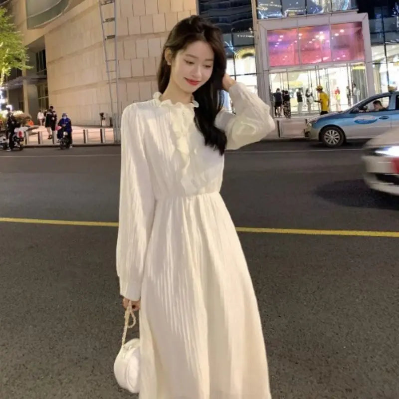 Clothing Holiday Female Dresses 2025 Beach Women's Dress Midi Long Sleeve X New Features of Cotton Summer Luxury Loose Trendy Xl