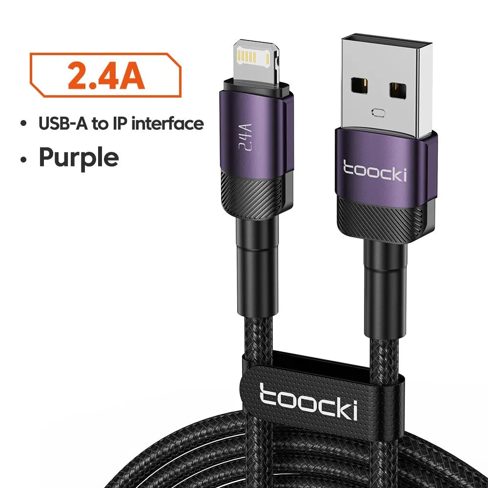 Toocki USB Type C Cable Fast Charging USB C Charger Cord For iPhone 15 14 13 12 11 Huawei P40 P30 Realme Oppo Oneplus Samsung