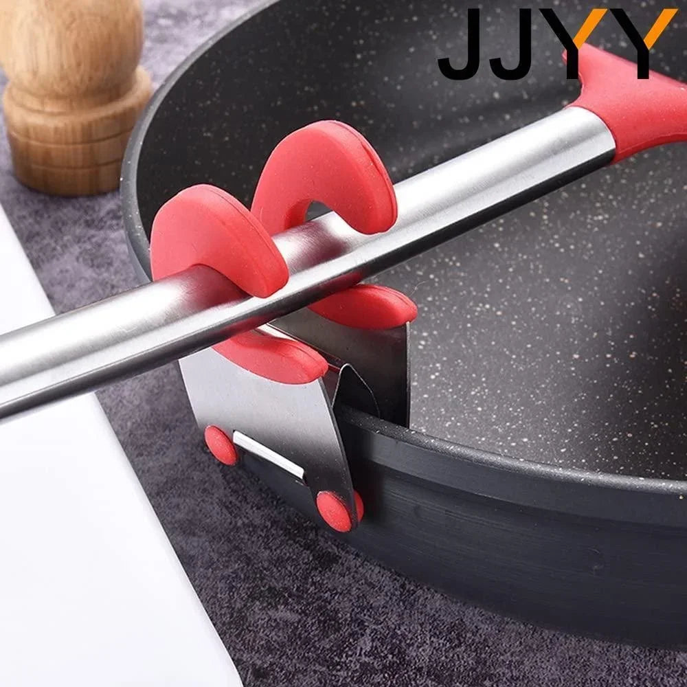 Stainless Steel Pot Spoon Holder, Anti-Scald Silicone Grip Pot Clip Holder For Spoon, Kitchenware Bowl Clip, Cooking Utensils