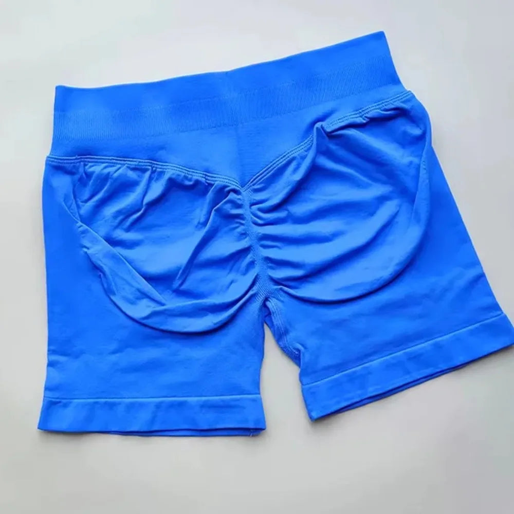 Gym Summer Women's Yoga Exercise Shorts Seamless High Waist Hip Tight Solid Color Shorts Yoga Exercise leggings