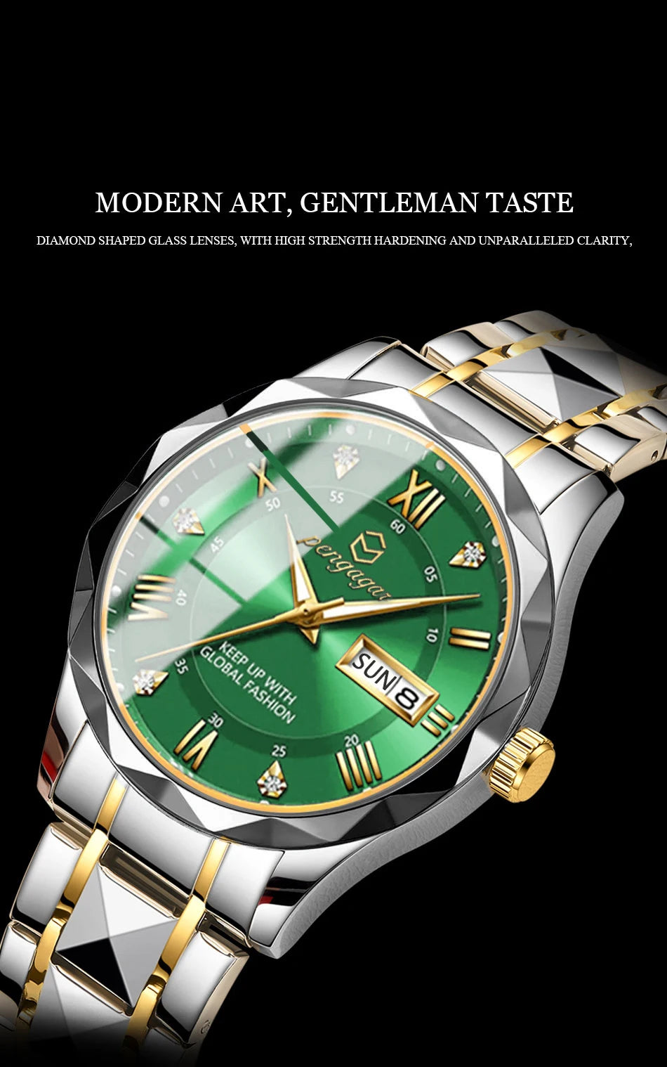 PENGAGAR Luxury Square Sport Man Wristwatch Waterproof Luminous Chronograph Quartz Men's Watches Stainless Steel Men Watch Reloj