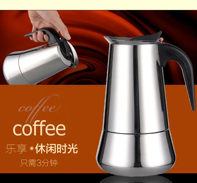 Stainless Steel Italian Mocha Pot Coffee Pot European Concentrated French Coffee Pot