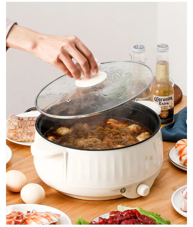 Multi Cooker Multifunctional Electric Pan Non-stick Cookware Rice Cooker Multi Ramen Soup Hotpot for Dormitory Kitchen 220V EU