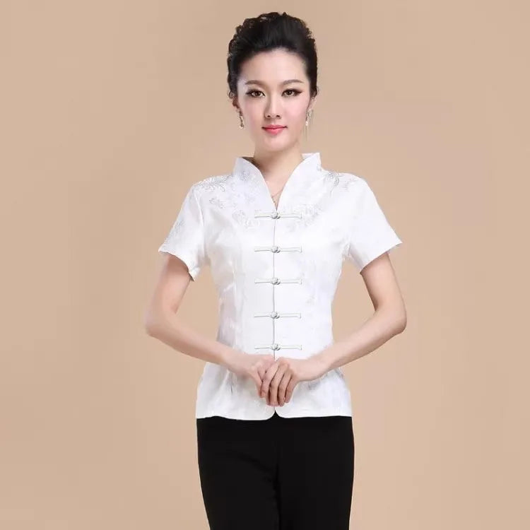 Traditional Chinese Clothing for Women Clothes Qipao Tops Cheongsam Hanfu Ethnic Style Vintage Casual Streetwear Summer
