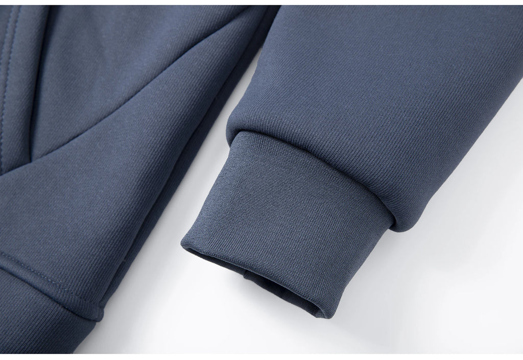 Winter Lambswool Coats Thicken Warm Jackets Long Sleeve Zipper Hoodies Casual Sports Fleece Black Coat Hooded Men Outdoor Jacket