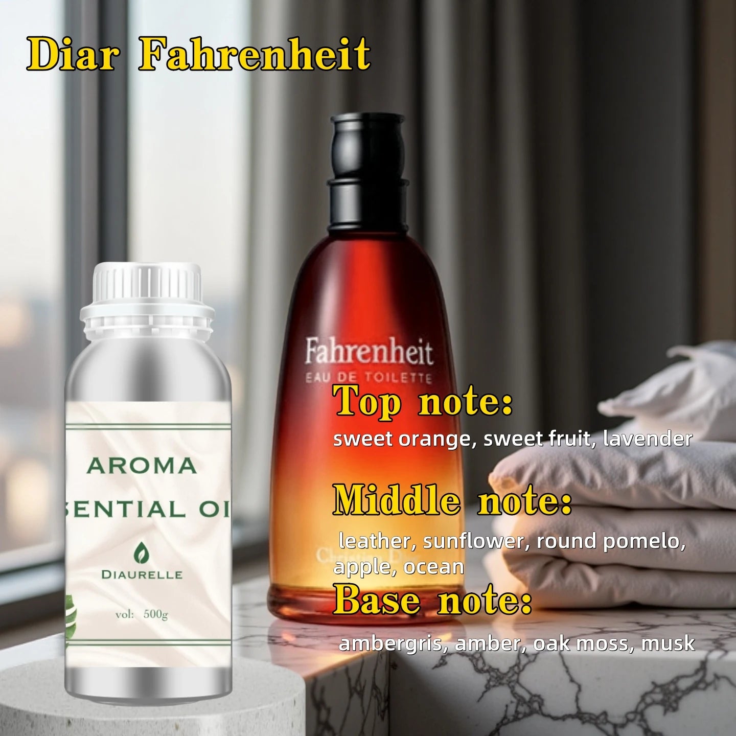 Aroma Diffuser Perfume Fragrance Oil Pure Scented Air Freshener Scent Diffusers Diaurelle 500ML Essential Oil Diffuser Natural