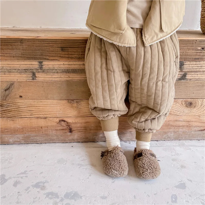 Children's Clothing From 2 To 7 Years Winter Kids Warm Cotton-Padded Trousers Baby Girls Thick Pants Toddler Boys Wear Clothes