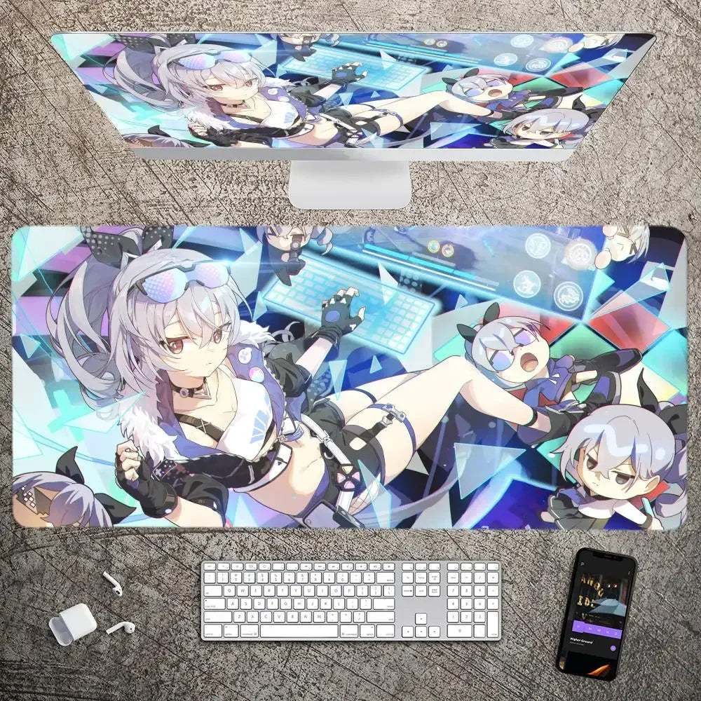 New Arrivals Silver Wolf Honkai Star Rail Mousepad Large Gaming Mouse Pad LockEdge Thickened Computer Keyboard Table Desk Mat