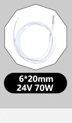 Trianglelab 3D Printer 6*20MM 12V/24V 40W Heater Cartridge With 100CM cable For 3D Printer for PT100 HOTEND Volcano MK8 MK9