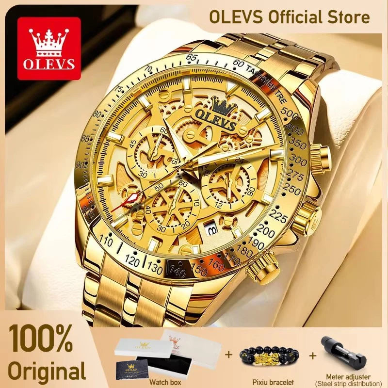 OLEVS 9913  Men's Watches Original Quartz Watches For Men Waterproof Luminous Chronograph Date 24 Hours Watches Luxury Men