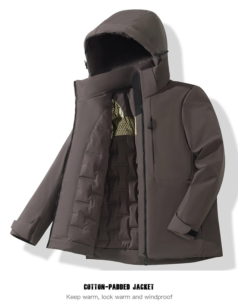 JNLN Unisex Waterproof Fleece Jackets Winter Windproof Thermal Windbreaker Men Women Hiking Camping Skiing Climbing Raincoat