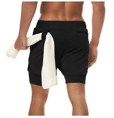 UFC two-in-one men's sports shorts, casual, quick-drying, double-layer breathable, suitable for summer running and fitness