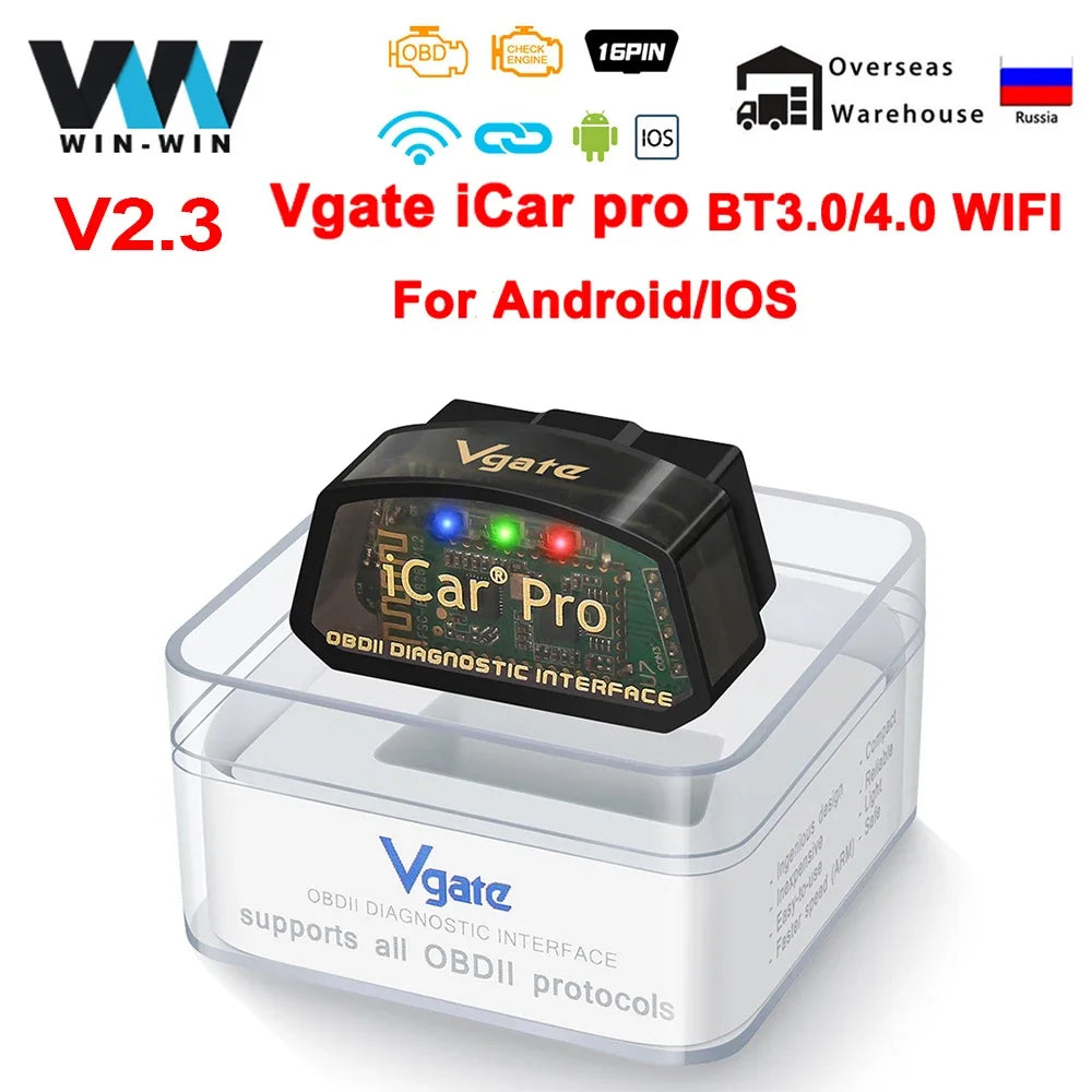 Vgate iCar Pro ELM327 V2.3 Bluetooth 4.0 WIFI For IOS/Android OBD Auto Scanner Code Reader OBD2 Car Diagnostic Tool ELM 327 V1 5