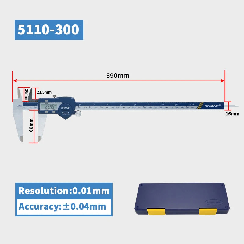 SHAHE IP54 150/200/300 mm Digital Electronic Caliper Ruler Digital Vernier Caliper Digital Caliper Stainless Steel Calipers